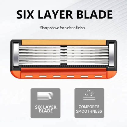 Men's Razor Refill Set + Free Handle – Ultra-Sharp Stainless Blades for Smooth Shave